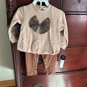 Nicole Miller Tan and Brown Kids Matching Set